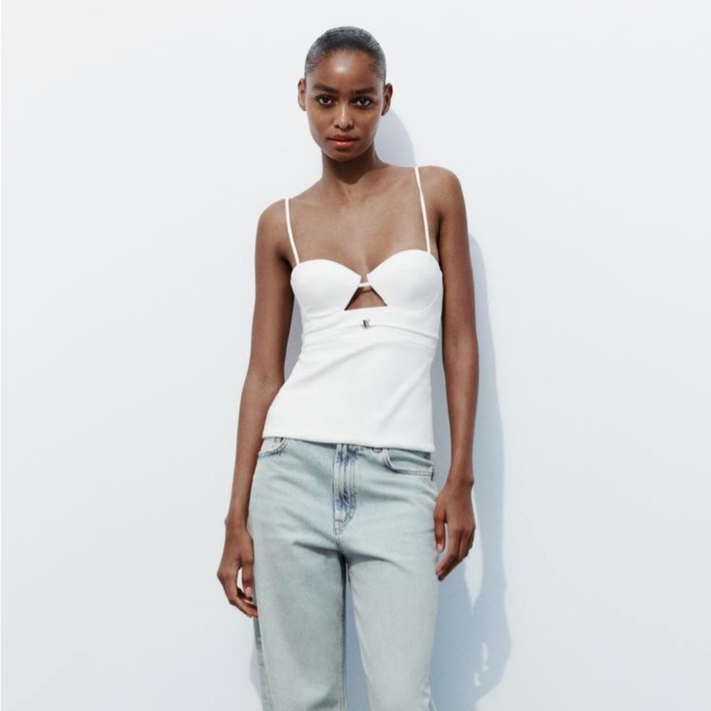Zara White Crop Top